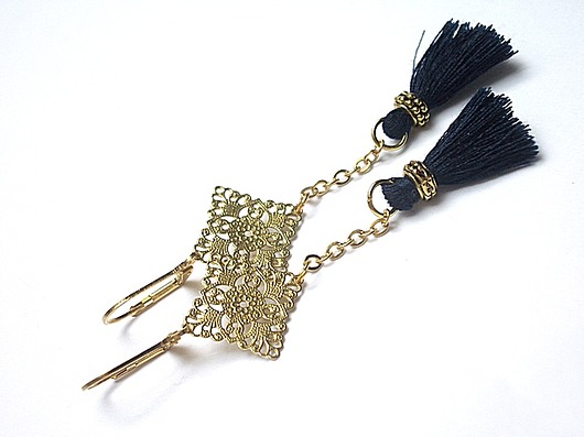 BOHO - navy   -  kolczyki KiKa pracownia