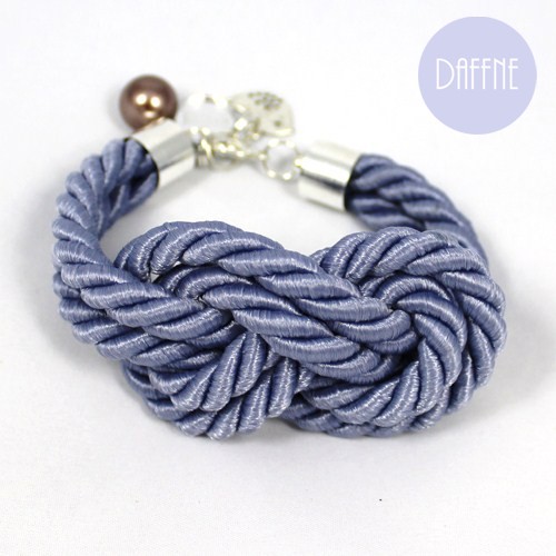 Bransoletka Blue Rope Knots with Pearl by Daffne LOVINA PRINTS