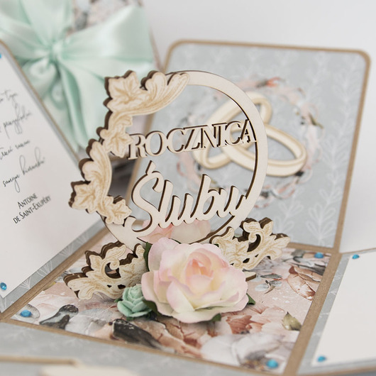 kartki scrapbooking Rocznica ślubu, exploding box, kartka 3d
