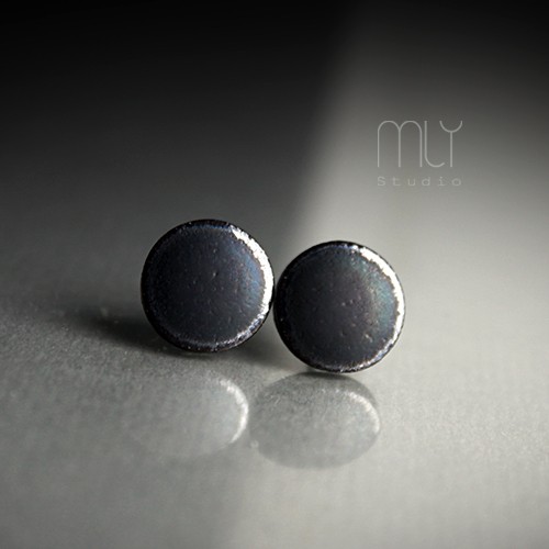 kolczyki ceramiczne Grafitowe 11mm/stal chirurgiczna/