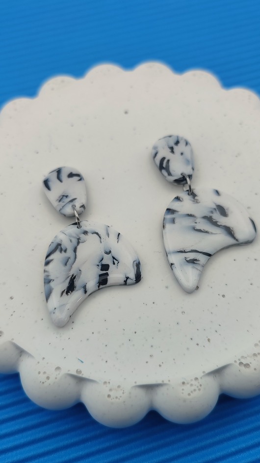 kolczyki z masy plastycznej Kolczyki VELA marble