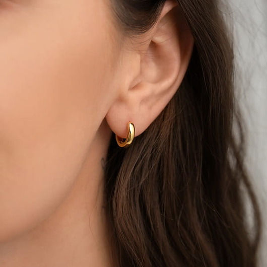 kolczyki pozłacane Kolczyki koła 13mm srebro 925 pozłacane