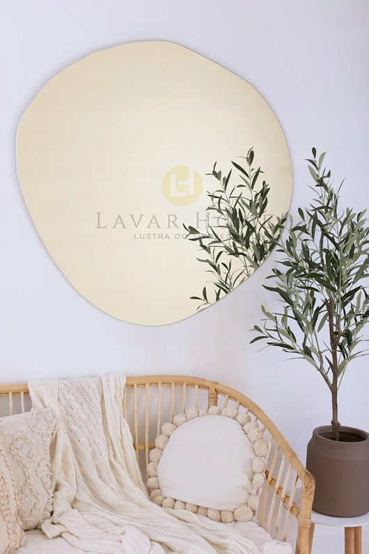 lustra stojące i wiszące LUSTRO ORGANICZNE KAROLINA PLAMA 110X107 cm DEKORACYJNE UNIKALNE NOWOCZESNE