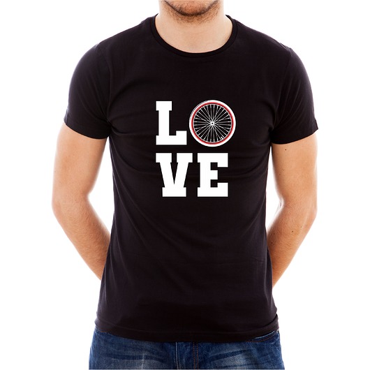 t-shirty męskie Koszulka męska czarna  z nadrukiem Love bike