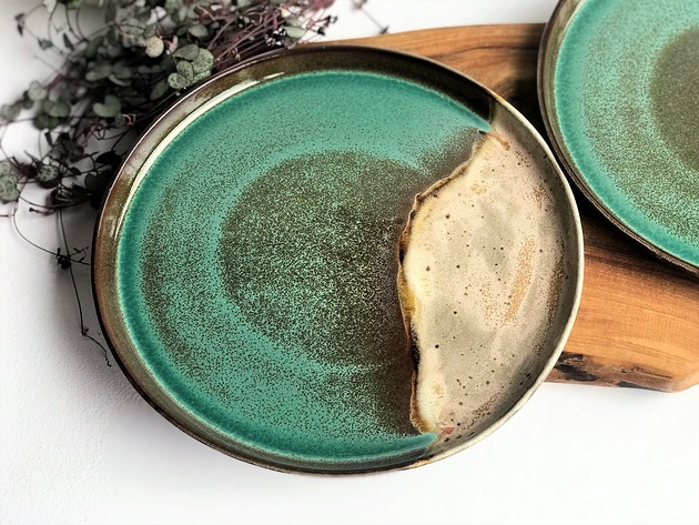 Talerz ceramiczny Talerz ręcznie robiony Ceramika Tyka