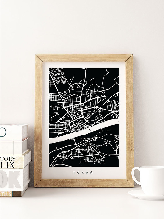 TORUŃ  -  PLAKAT A3 - mapa miasta, prezent PLAKATY GEOMETRYCZNE
