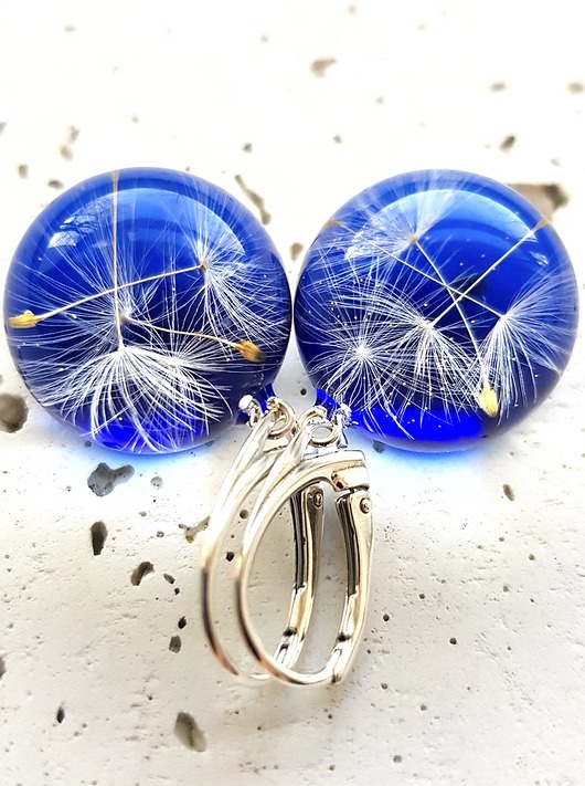 Kolczyki srebrne z nasionami dmuchawca Grol Jewellery