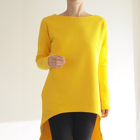 sukienki mini damskie Sukienka dresowa Przód tył żółta