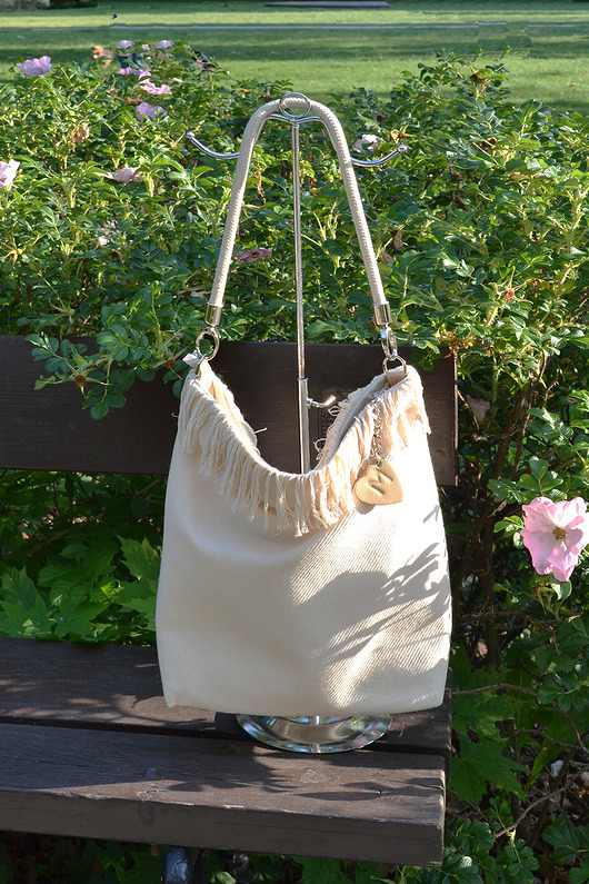 torby na ramię Torba BOHO z płótna żaglowego frędzle