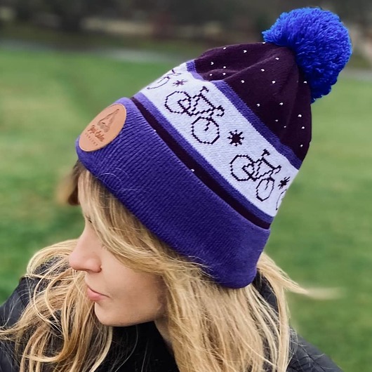Czapka beanie pompon purple02 YOGI BABU PROJEKT yogi babu projekt