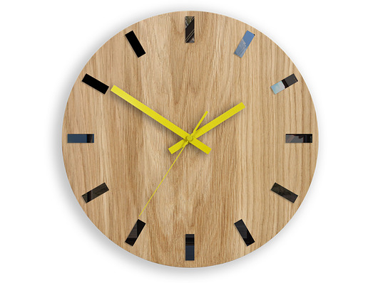 Zegar  ścienny Simple Black_Yellow 33,5cm ModernClock
