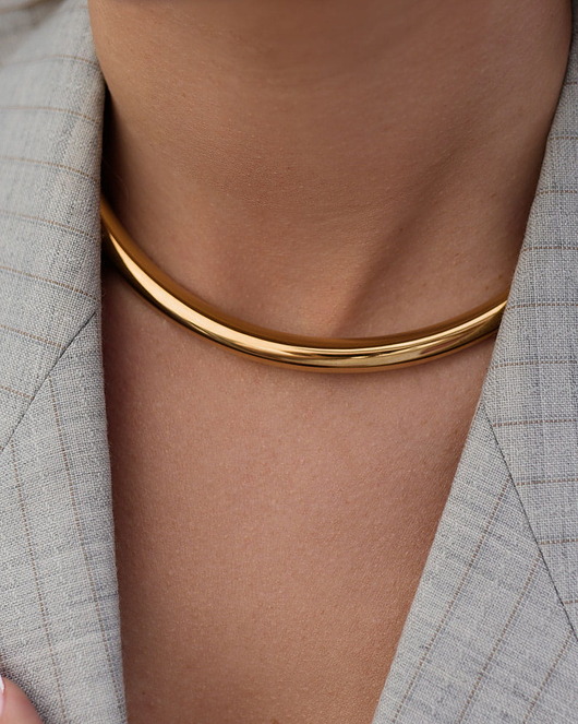 bransoletki - inne Złoty choker ze stali chirurgicznej premium Paraiso Selene