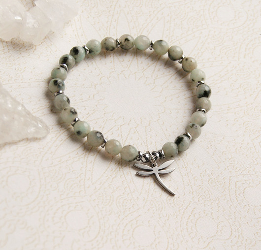 bransoletki z kamieni naturalnych Na prezent : jaspis & ważka