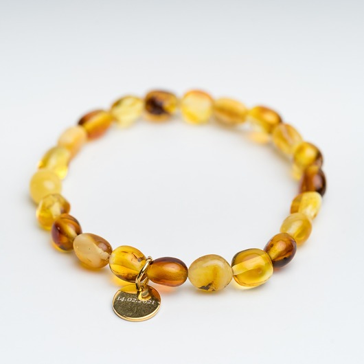 bransoletki z kamieni naturalnych Personalizowana bransoletka z bursztynu bałtyckiego elastyczna