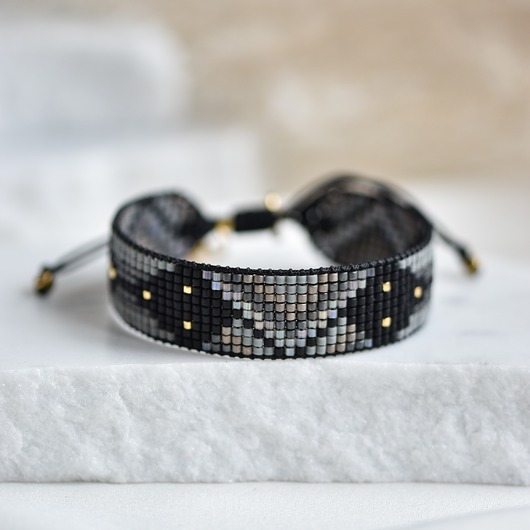 bransoletki na sznurku Tkana bransoletka - soft sparkling