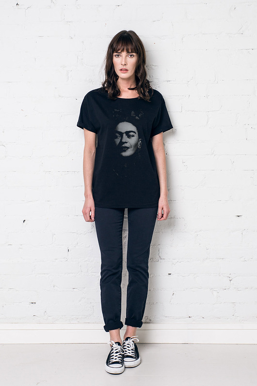 FRIDA KAHLO - Oversize T-shirt CZARNY GAU great as You