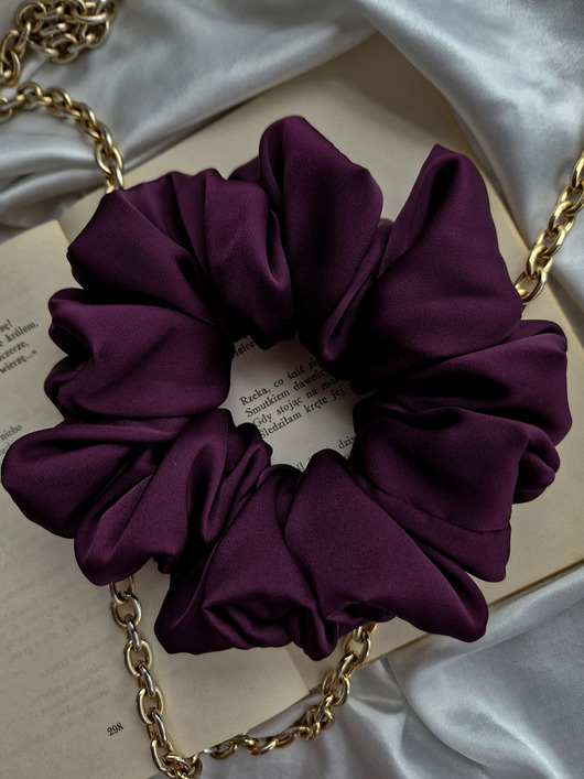 gumki do włosów Scrunchie Purple XL - gumka do włosów purpurowa