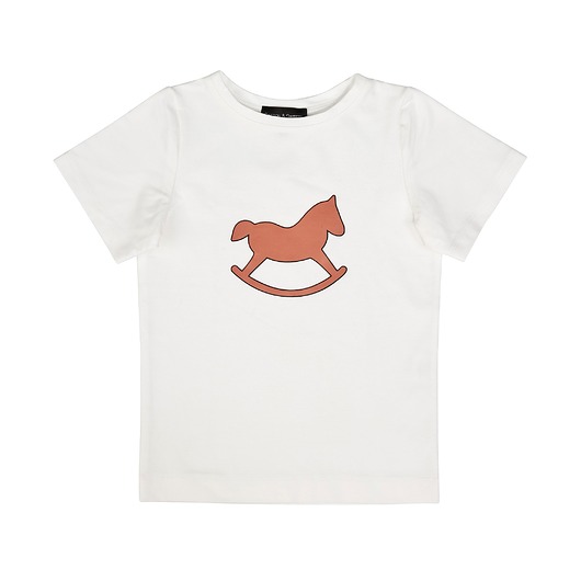 t-shirty dla dziewczynki T-shirt dziecięcy Ecru Premium Duze Logo karmelowe