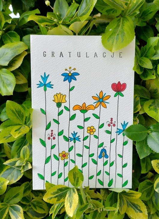 kartki scrapbooking Kartka Kociewska Gratulacje, 18 x 12 cm.