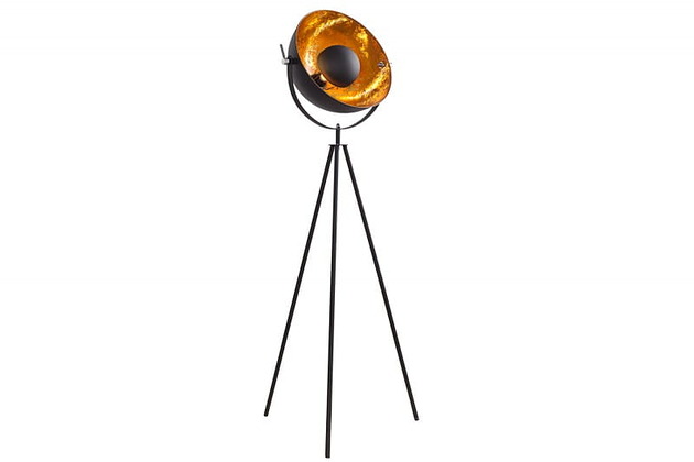 lampy do pokoju dziecka Lampa stojąca Studio czarna złoty środek 140cm