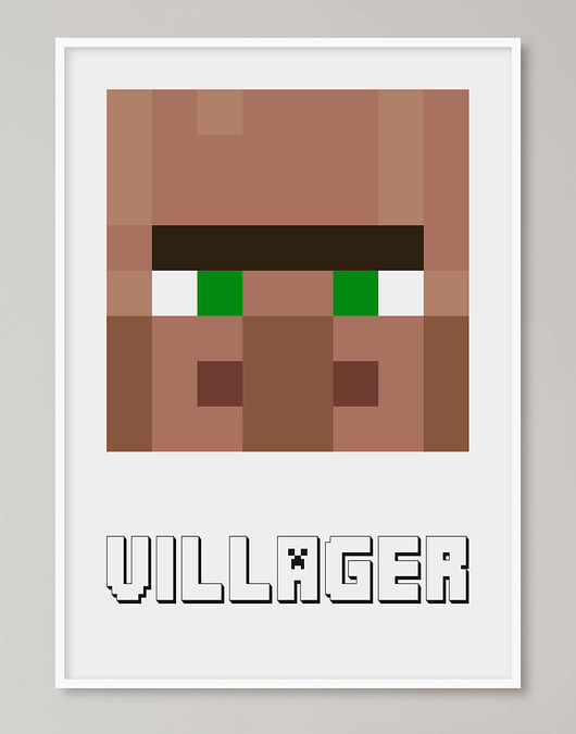obrazy i plakaty do pokoju dziecięcego Minecraft plakat "Villager"