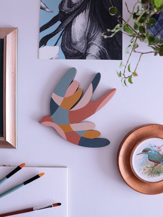 Ozdoby na ścianę Jaskółki drewniany dekor