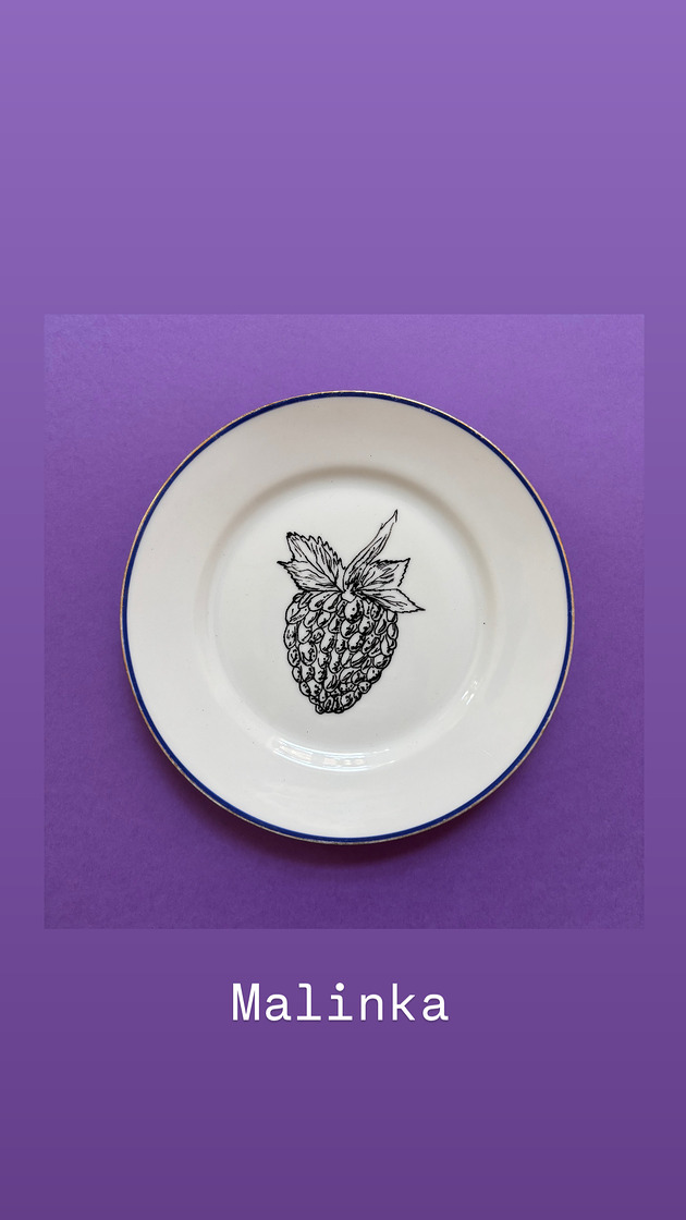 Ozdoby na ścianę Malina rycina