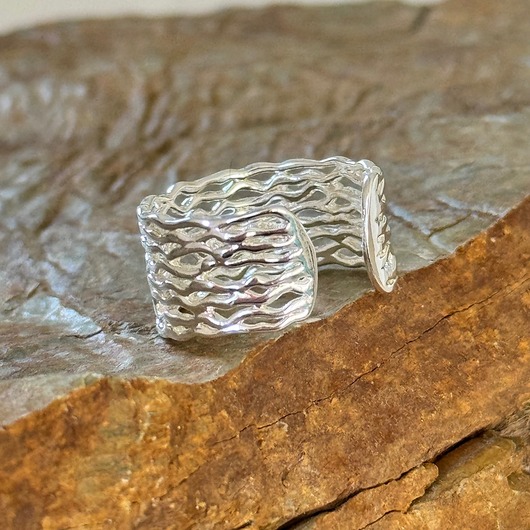 pierścionki srebrne Pierścionek damski srebrny 925 szeroki 1 cm z drucików