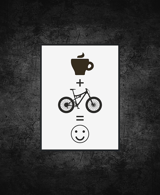 plakat. Rower + kawa = :)  (format A3) studioixi