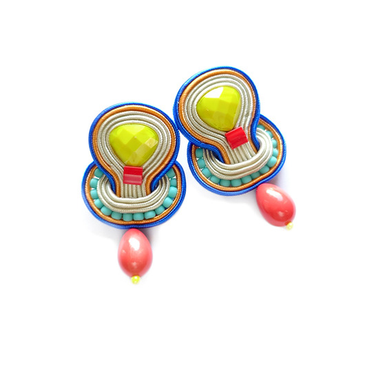 Etniczne kolczyki soutache Mró Soutache