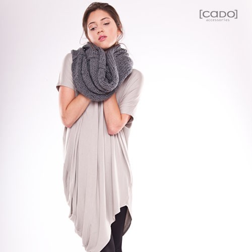 Dzianinowy Komin Tuba Szal Etol GRAPHIT CADOaccessories