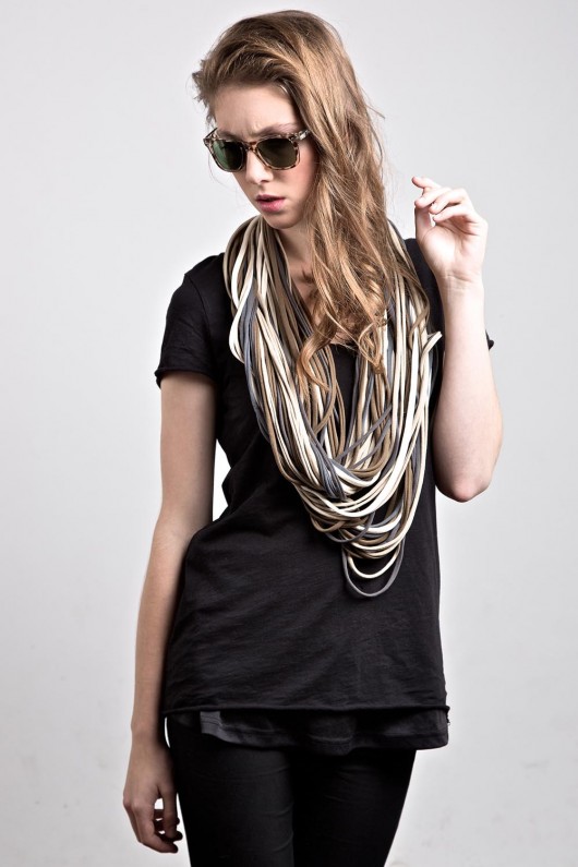 Zamotka Dzianinowy Naszyjnik SILVER SHADE CADOaccessories