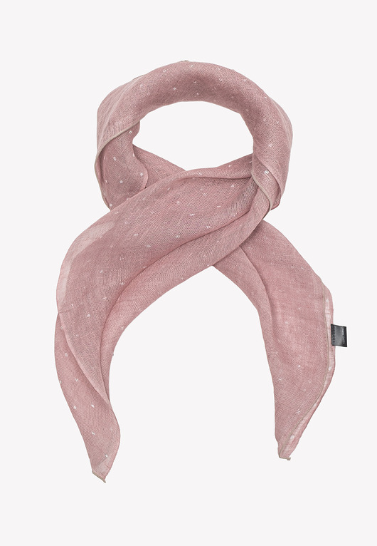 szale damskie Chusta len 100% w kolorze pudrowego różu 57cm x 72cm
