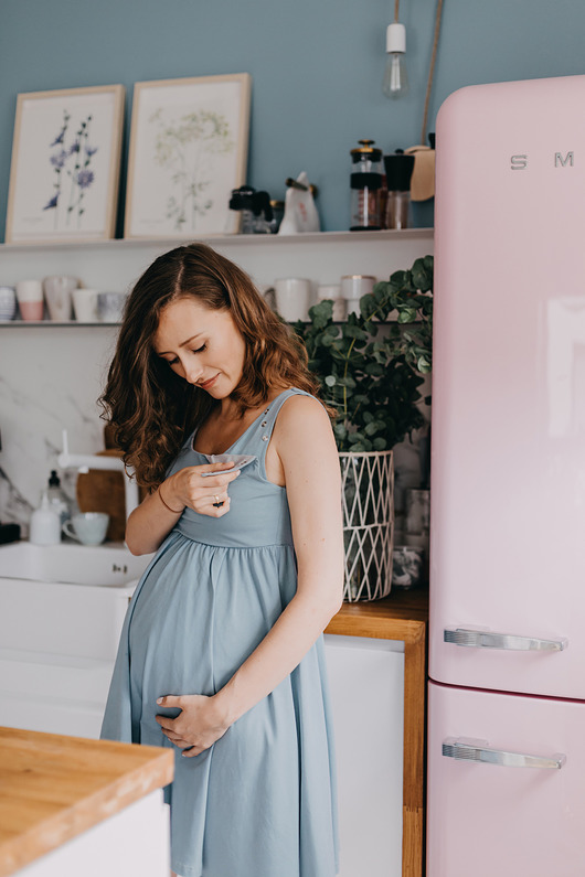 ubrania ciążowe SUKIENKA DO PORODU 3w1 Aqua Bloom