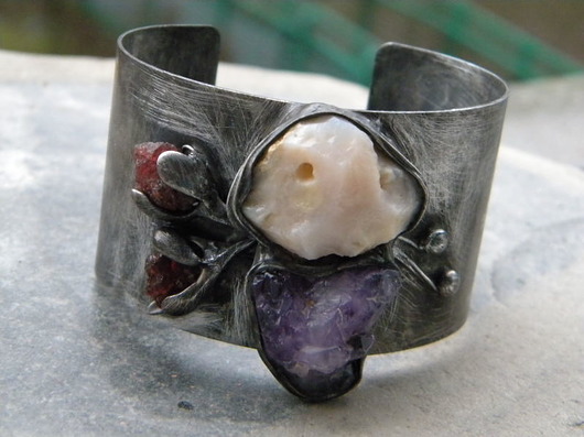 opal / ametyst / granat  bransoleta mankiet CUFF Beata Trotter