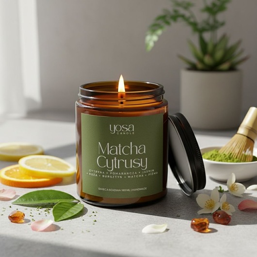świece zapachowe Świeca Sojowa Matcha Cytrusy