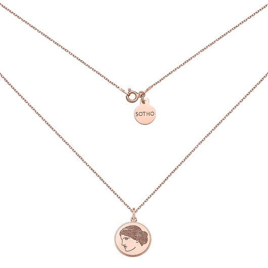 złote naszyjniki Medalion z różowego złota z boginią Venus