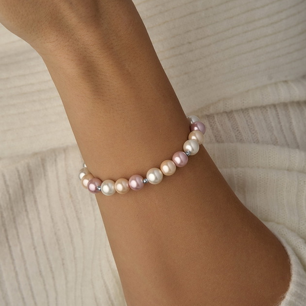 bransoletki srebrne Bransoletka z pereł Seashell i srebra 925