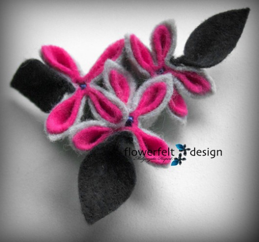szare różowe FlowerFelt Design