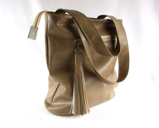 Torba XL jasny brąz i frędzel beautifulthings