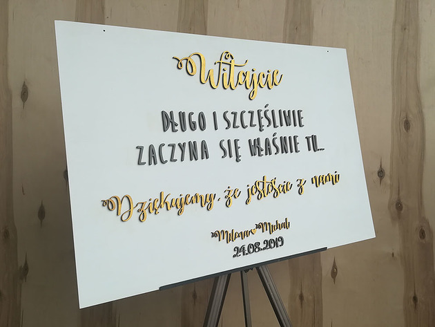 Tablica długo i szczęśliwie JJ Studio