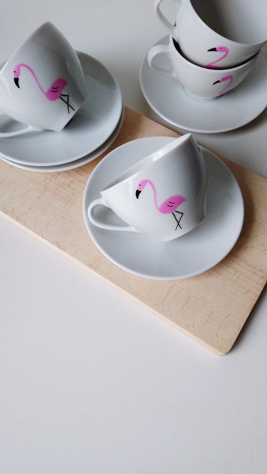 filiżanka ze spodkiem flaming MUKI design