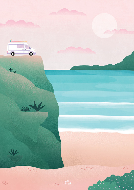 grafiki i ilustracje Plakat Camper