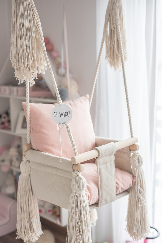 zabawki - inne Huśtawka dla dzieci z oparciem Baby Grey