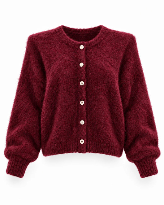 kardigany damskie Kardigan Kid Mohair Burgundy z odpinanymi poduszkami