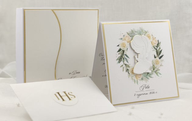 kartki na komunię Kartka na komunię z pudełkiem, 19A