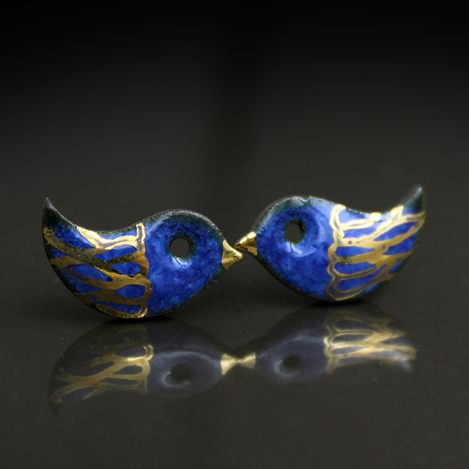 kolczyki ceramiczne Ptaszki /stal chirurgiczna/