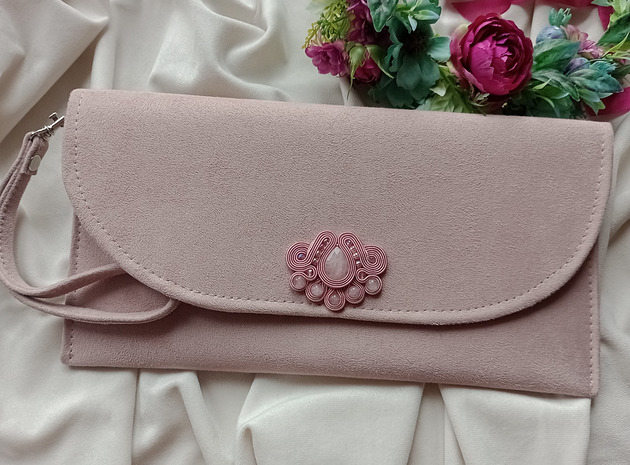 kopertówki Kopertówka nude cielista Rose Quartz bladoróżowa brudny róż