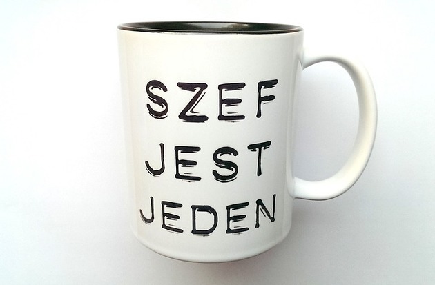 Kubek SZEFA z CZARNYM WNĘTRZEM FarrowDesign