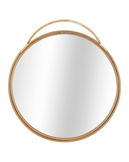 lustra stojące i wiszące Lustro Rattanowe Lustro Okrągłe Dekoracyjne 80 cm